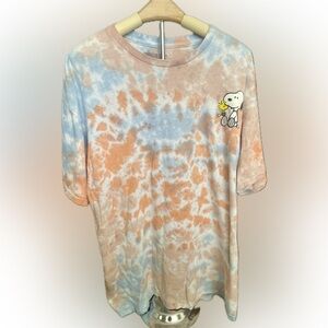 Snoopy & Woodstock Women’s Tie Dye T-Shirt Size 1x